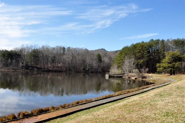 the lake at Crowders Mountain